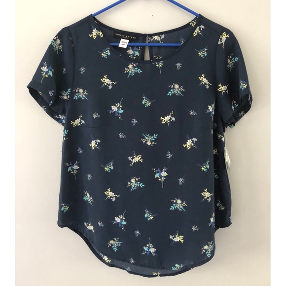 Simply Styled Tops - Navy Floral Blouse